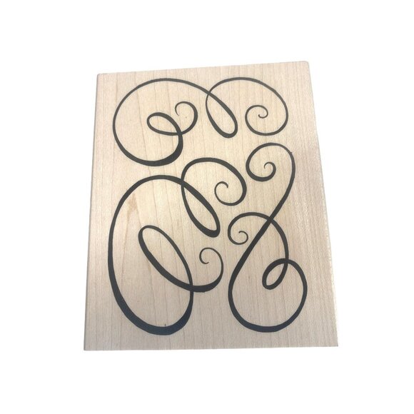 Decorative Wood-Mounted Rubber Stamp By P Dea Midesign - Picture 1 of 3
